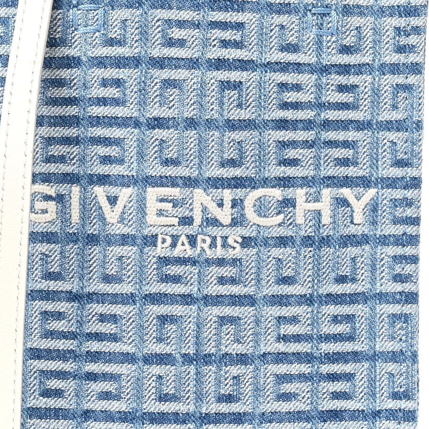 Washed Denim Mini G Vertical Shopping Tote Blue