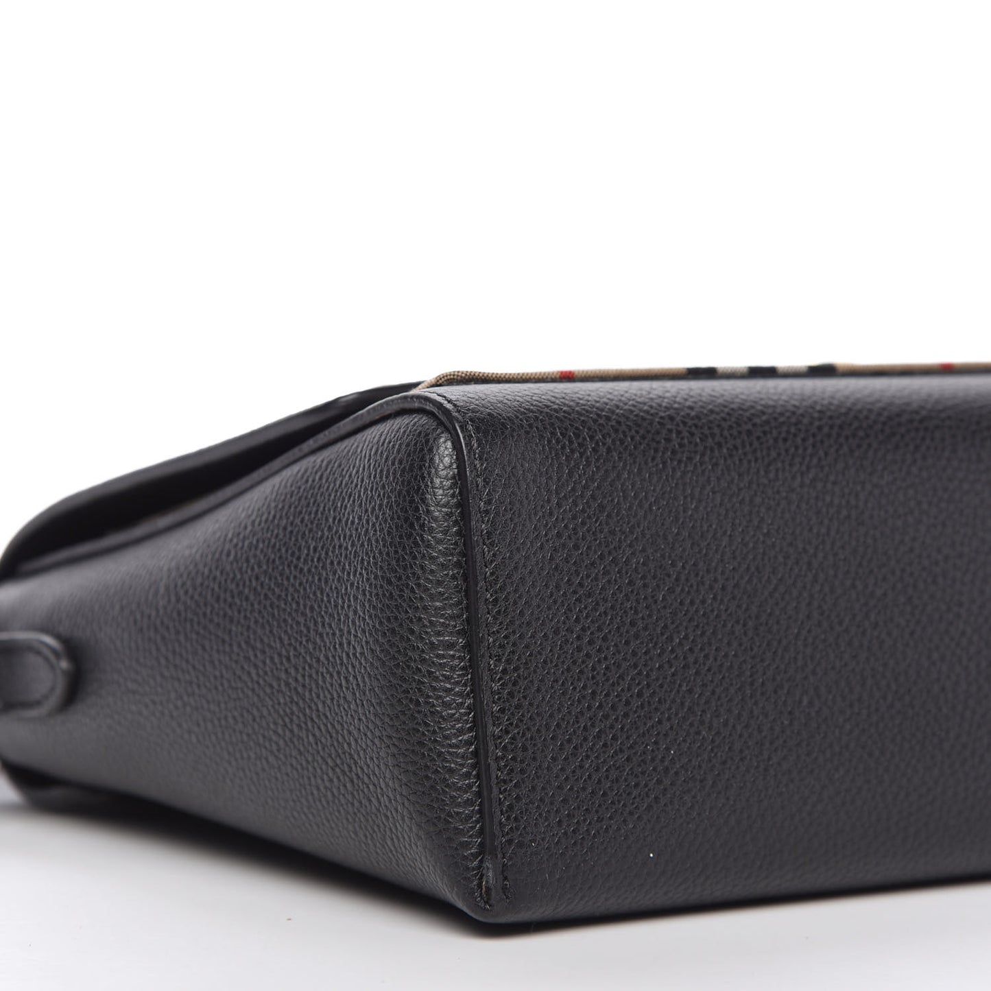 Grainy Calfskin Vintage Check Note Crossbody Bag Black