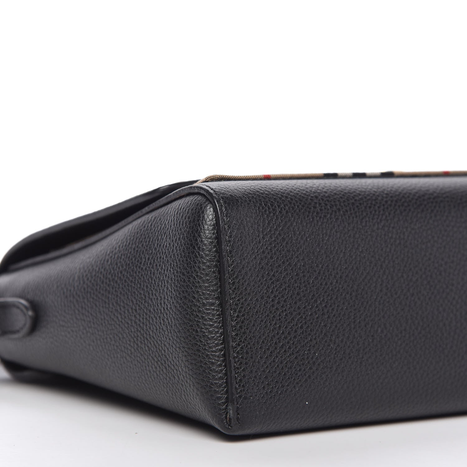 Burberry Grainy Calfskin Vintage Check Note Crossbody Bag Black 6 of 11
