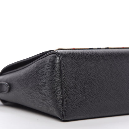 Burberry Grainy Calfskin Vintage Check Note Crossbody Bag Black 6 of 11