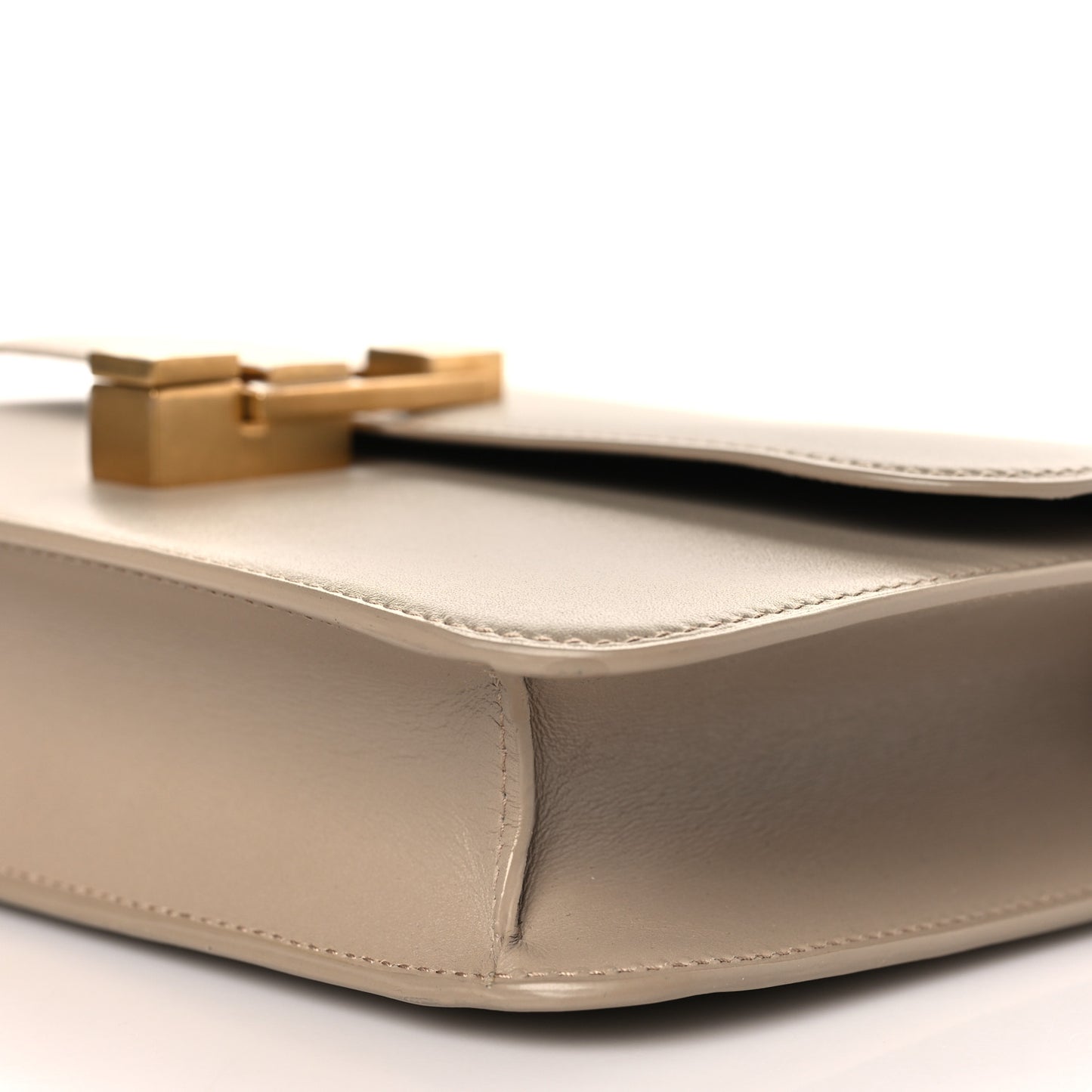 Box Calfskin Le Carre Satchel Dark Beige