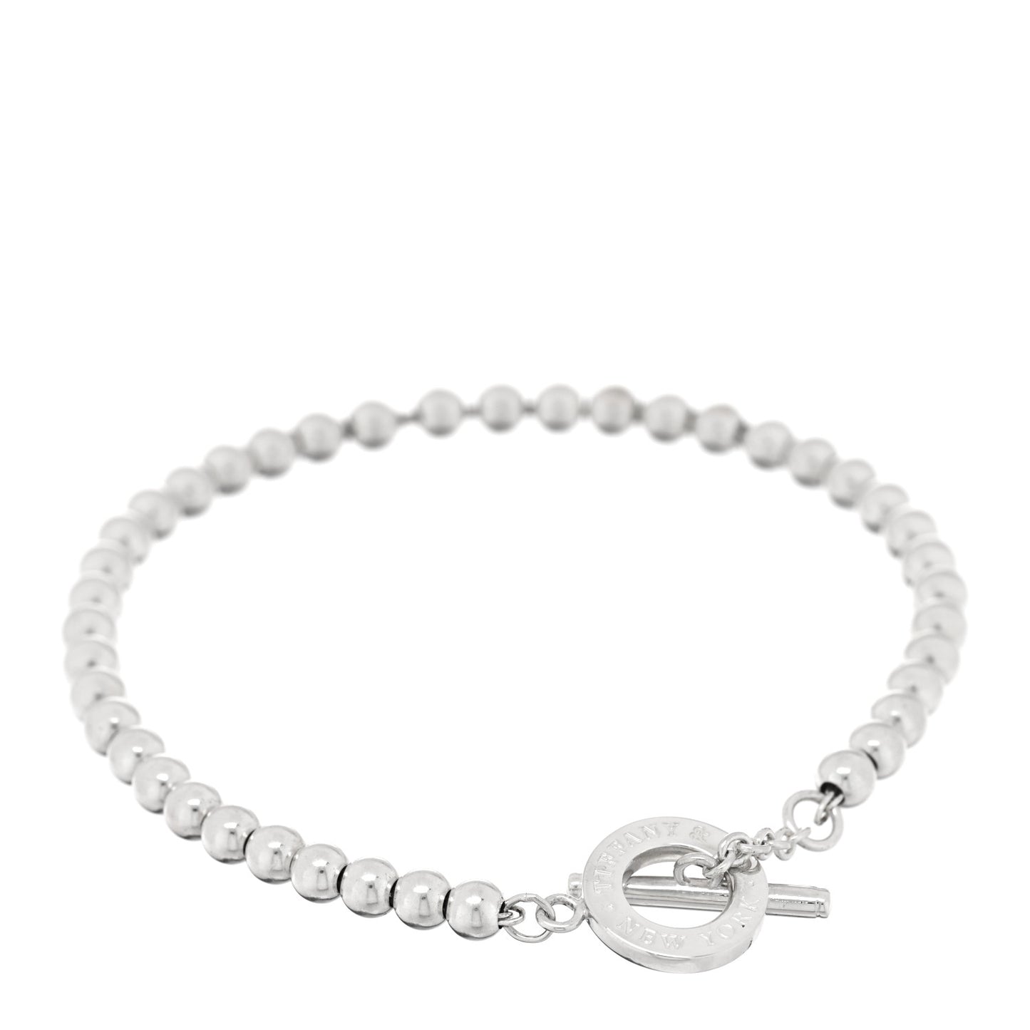 Sterling Silver 4mm Beads Toggle Bracelet