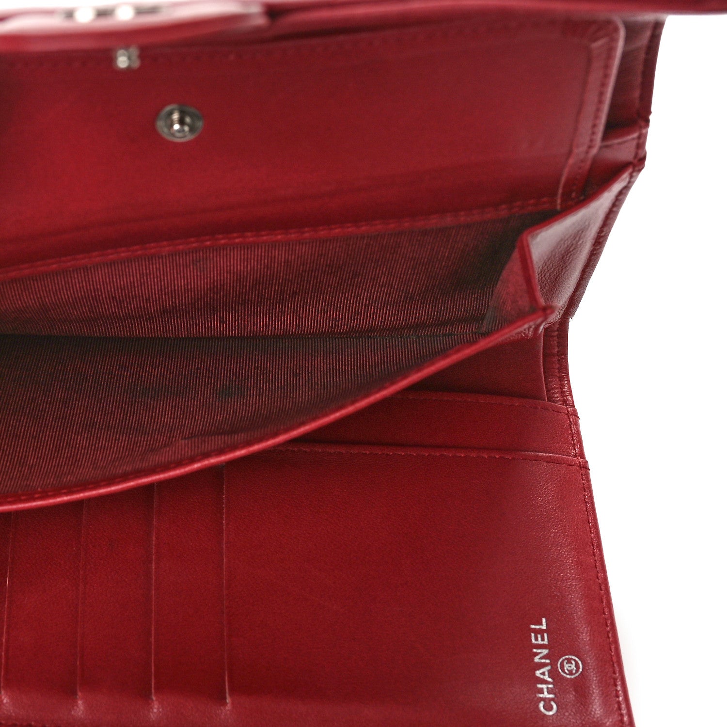 Chanel Lambskin Quilted Large Flap Wallet Red 6 of 14