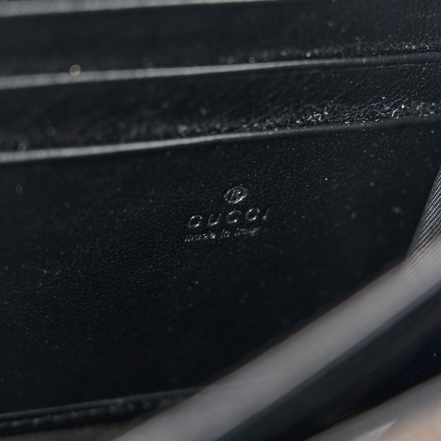 Gucci Vintage Effect Calfskin Matelasse Diagonal Torchon GG Marmont Chain Wallet Black Romantic Cherry 5 of 10