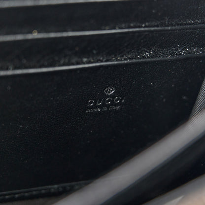 Gucci Vintage Effect Calfskin Matelasse Diagonal Torchon GG Marmont Chain Wallet Black Romantic Cherry 5 of 10