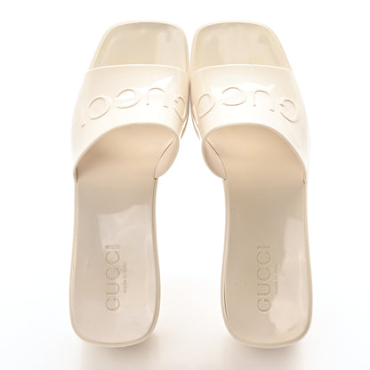Gucci Rubber Gucci Logo Womens Platform 20/60mm Slide Sandals 36 Mystic White 2 of 8