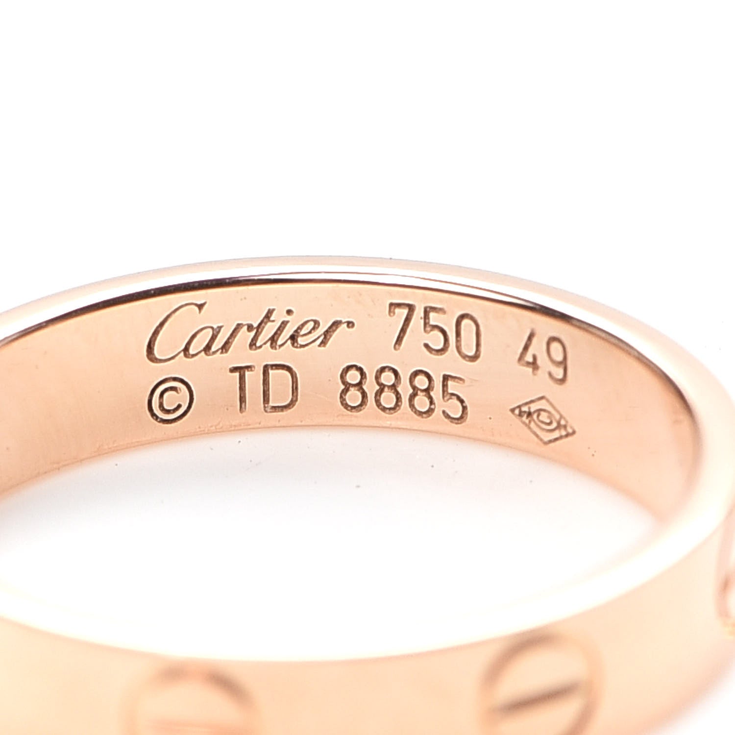 Cartier 18K Pink Gold 3.5mm LOVE Wedding Band Ring 49 4.75 4 of 4
