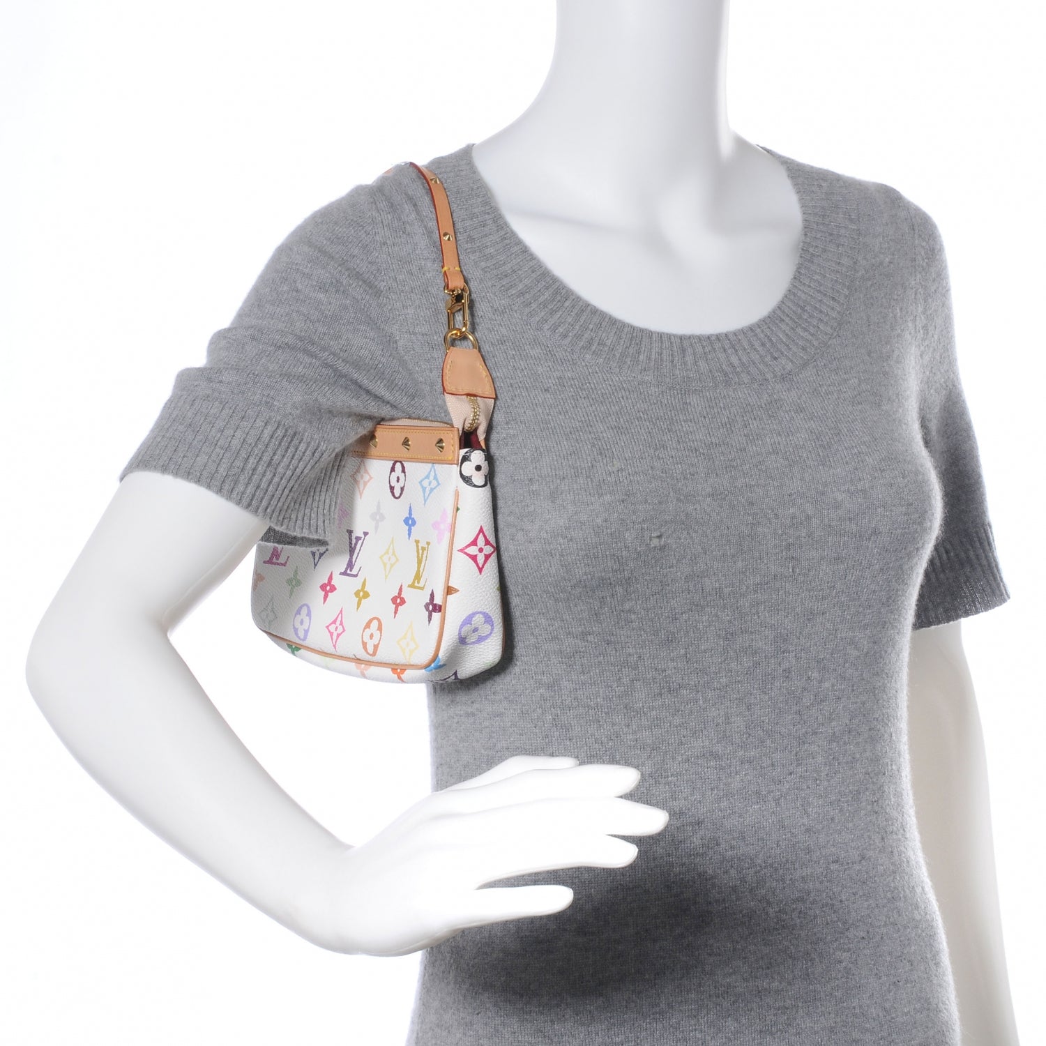 Louis Vuitton Monogram Multicolor Pochette Accessories White 2 of 8