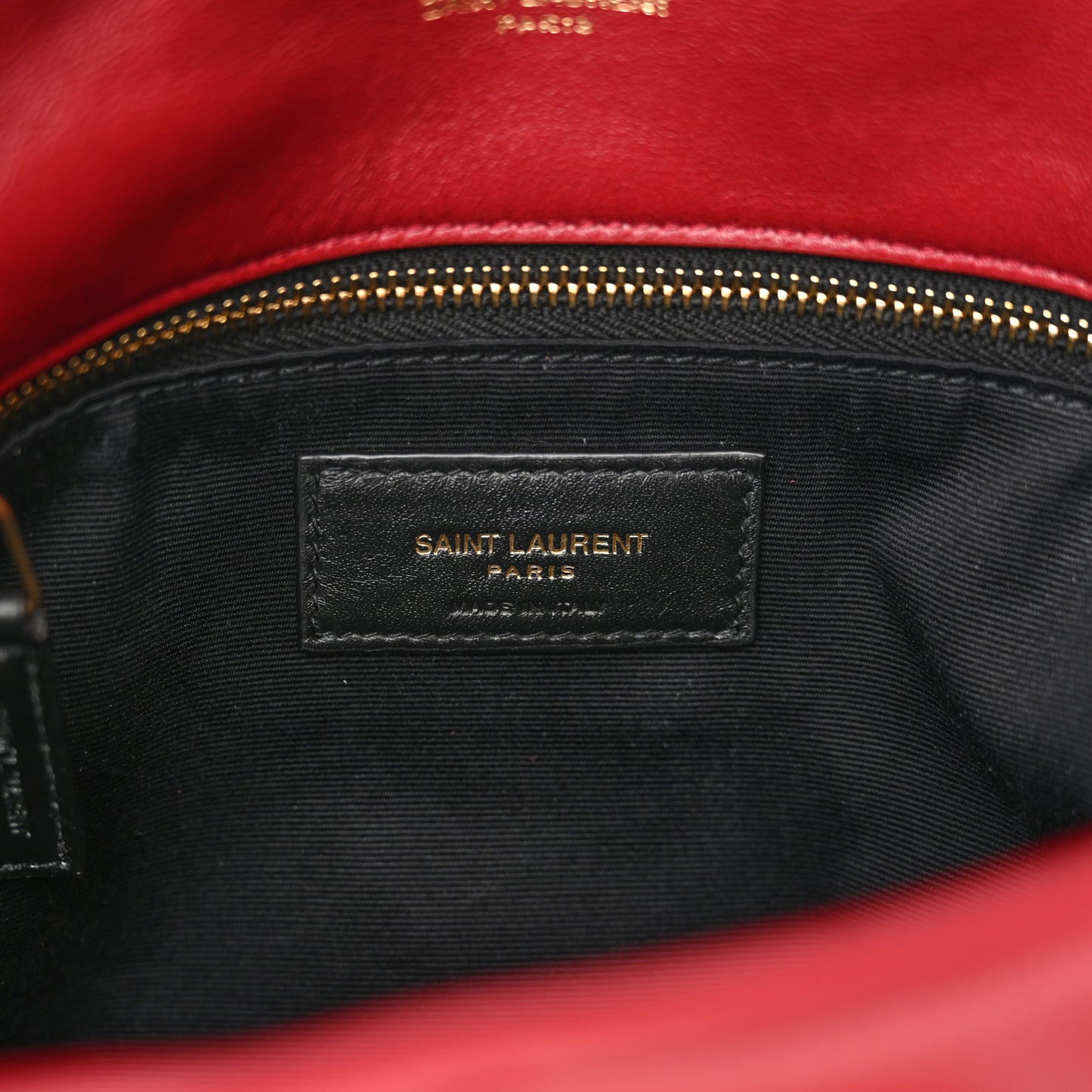 Lambskin Quilted Small Loulou Puffer Monogram Chain Satchel Red