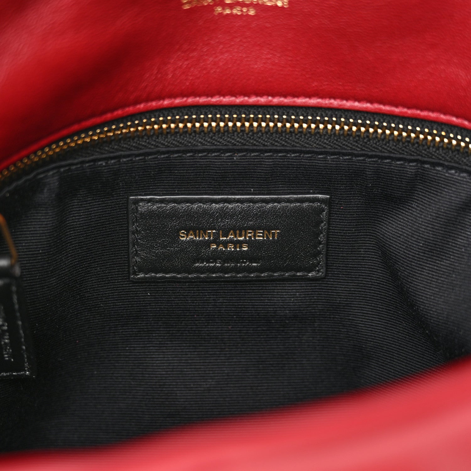 Saint Laurent Lambskin Quilted Small Loulou Puffer Monogram Chain Satchel Red 7 of 11
