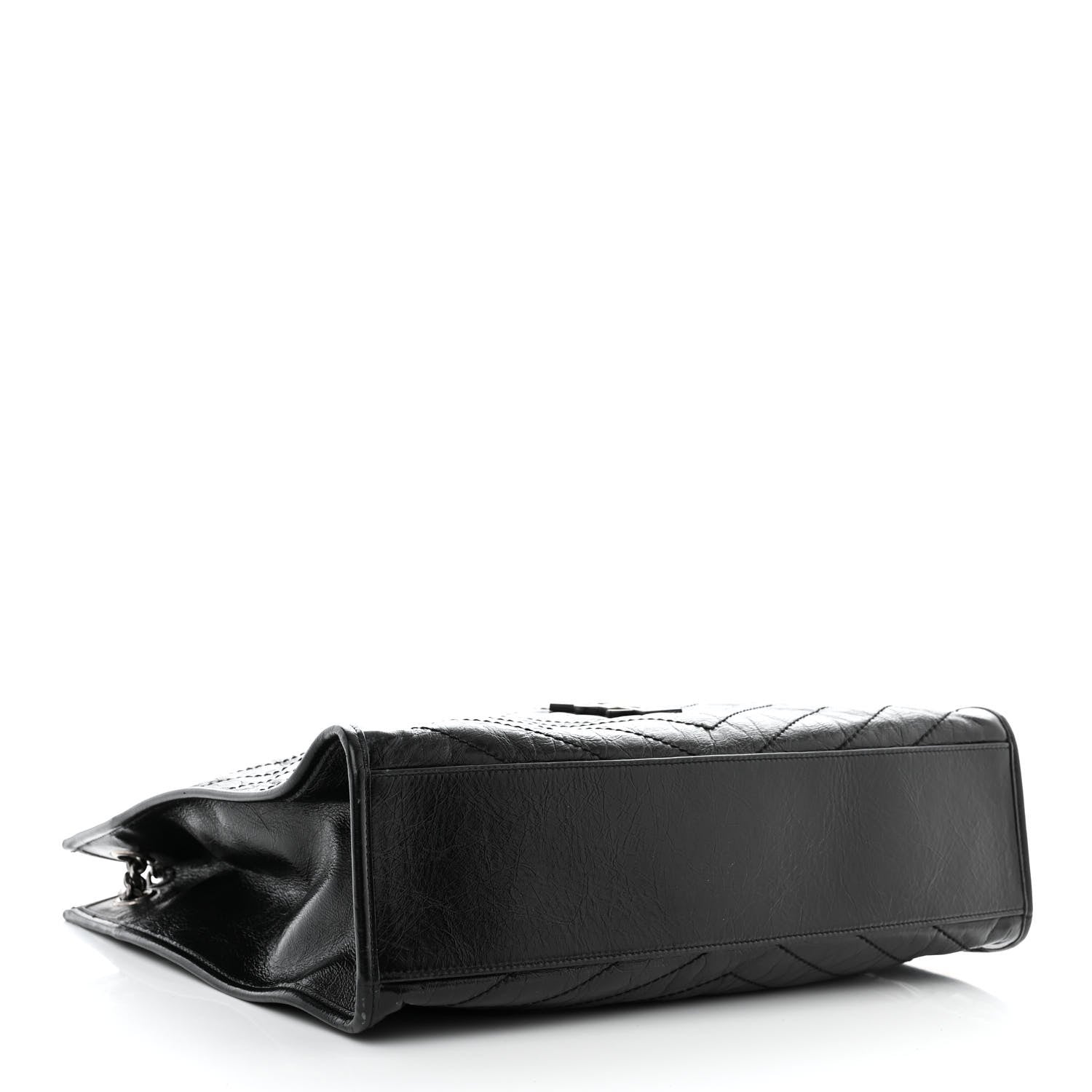Saint Laurent Crinkled Calfskin Matelasse Monogram Large Niki Shopper Tote Black 4 of 11