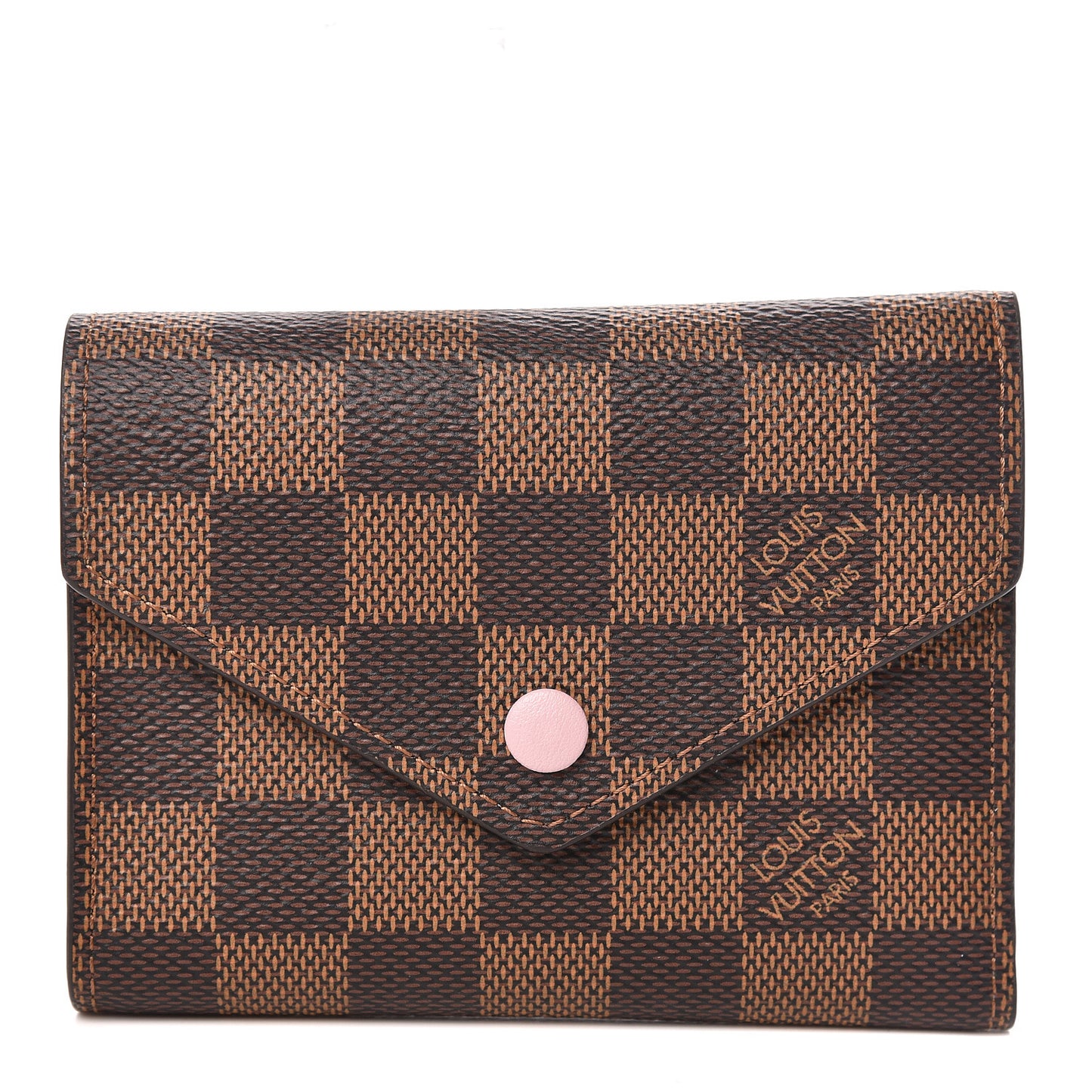 Damier Ebene Victorine Wallet Rose Ballerine