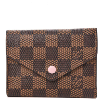 Louis Vuitton Damier Ebene Victorine Wallet Rose Ballerine 1 of 8