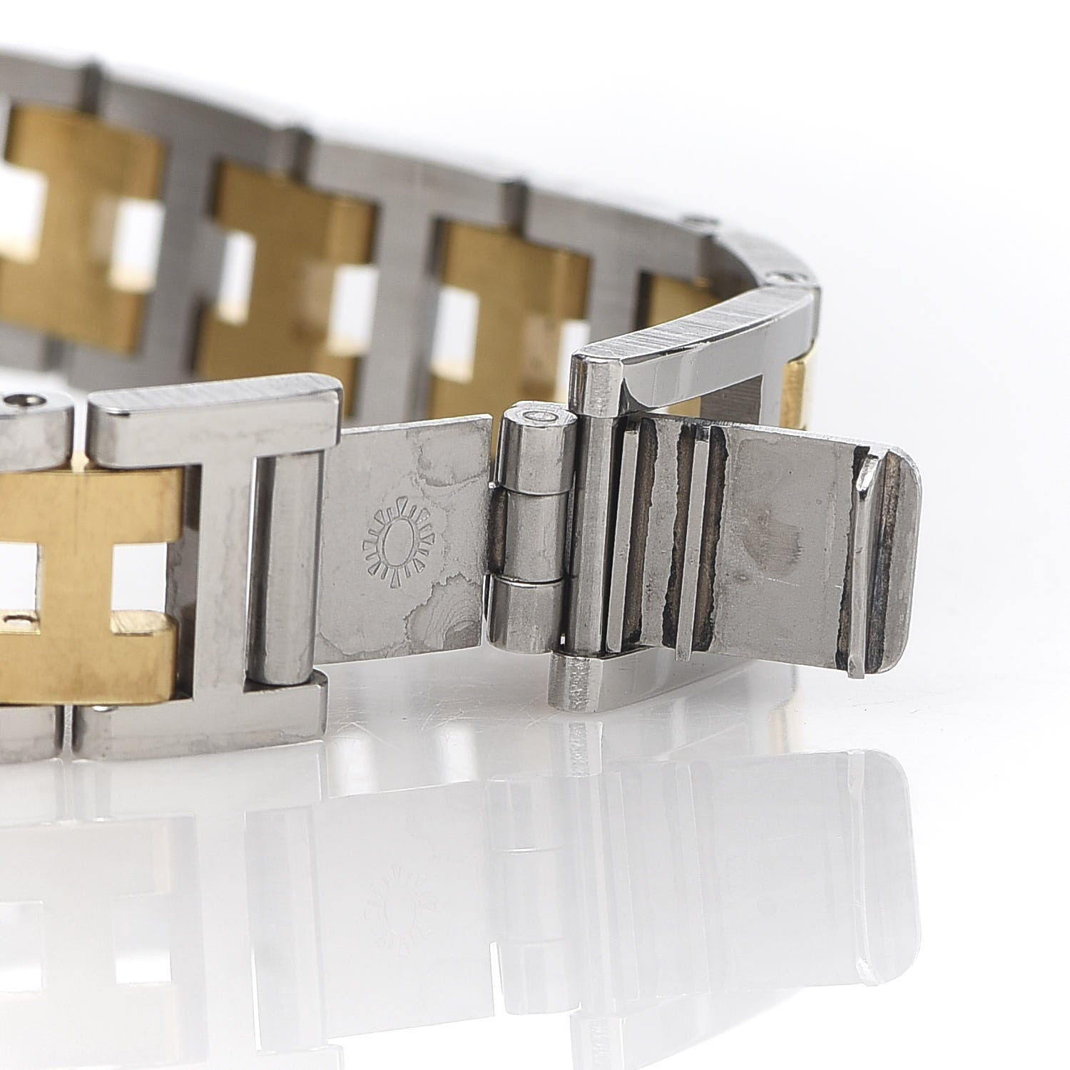 Hermes Stainless Steel 24mm Clipper Quartz Watch Gold 6 of 6