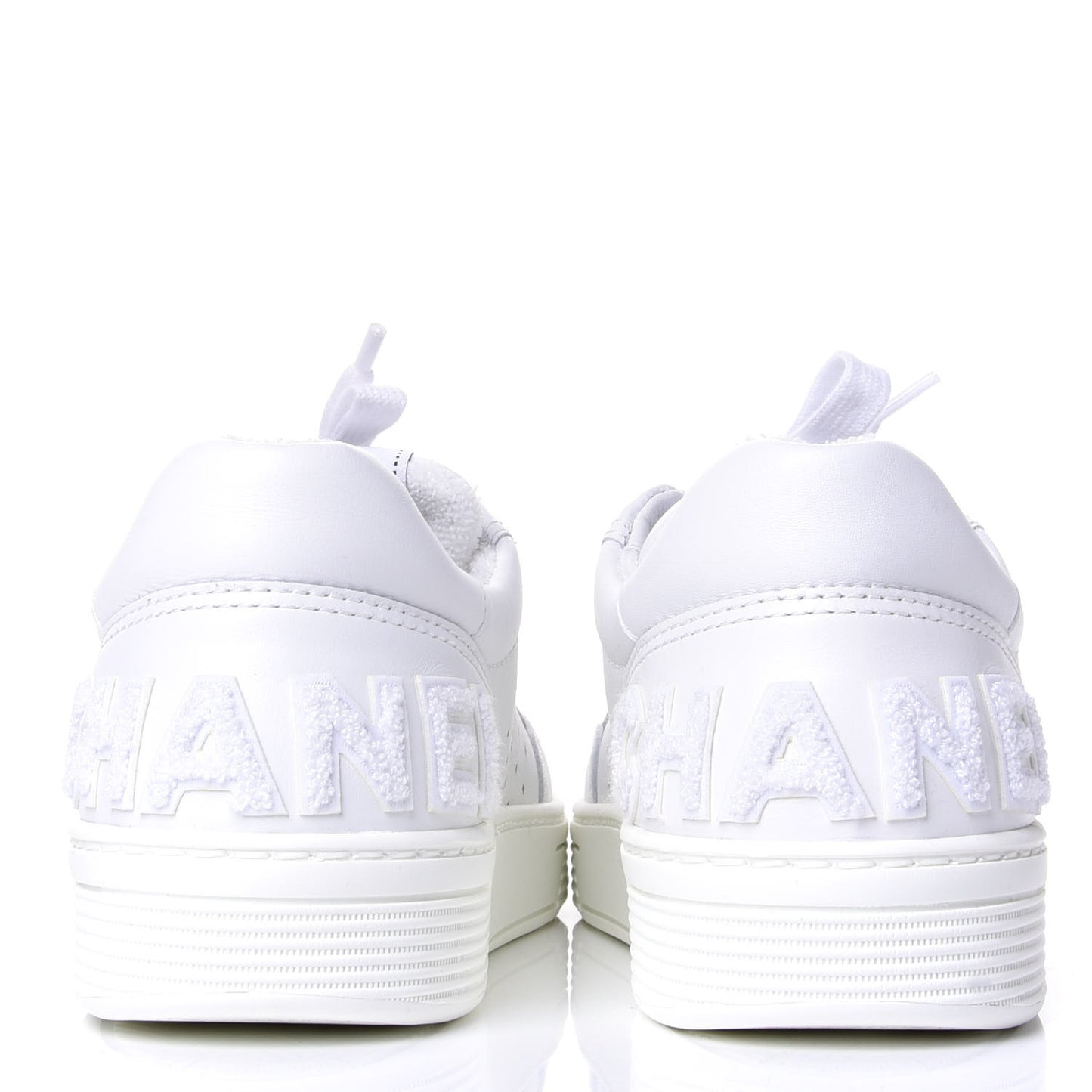 Calfskin Womens Logo Sneakers 38 White