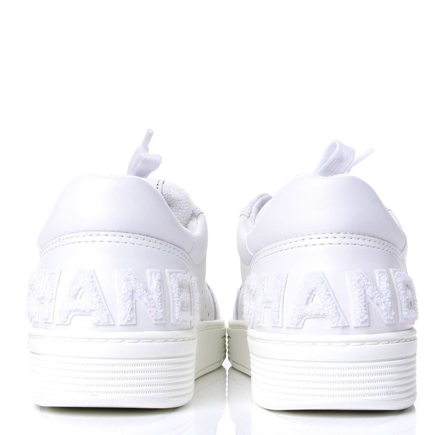 Chanel Calfskin Womens Logo Sneakers 38 White 6 of 11