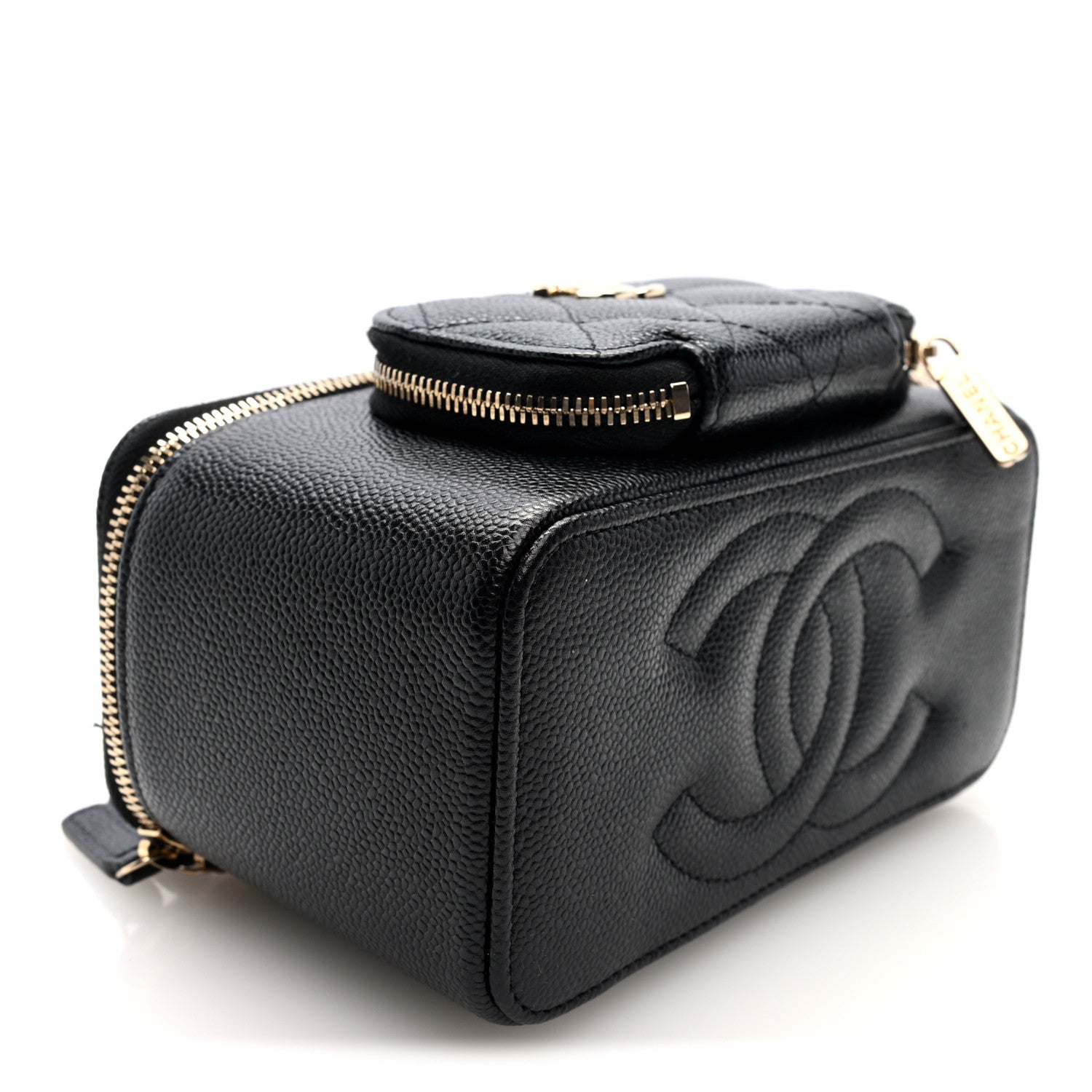 Chanel Caviar Quilted Top Handle Pocket Vanity Case Black 4 of 10