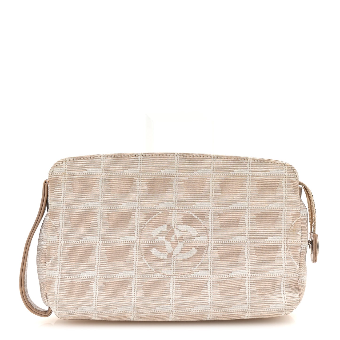 Nylon Travel Ligne Zip Pouch Beige
