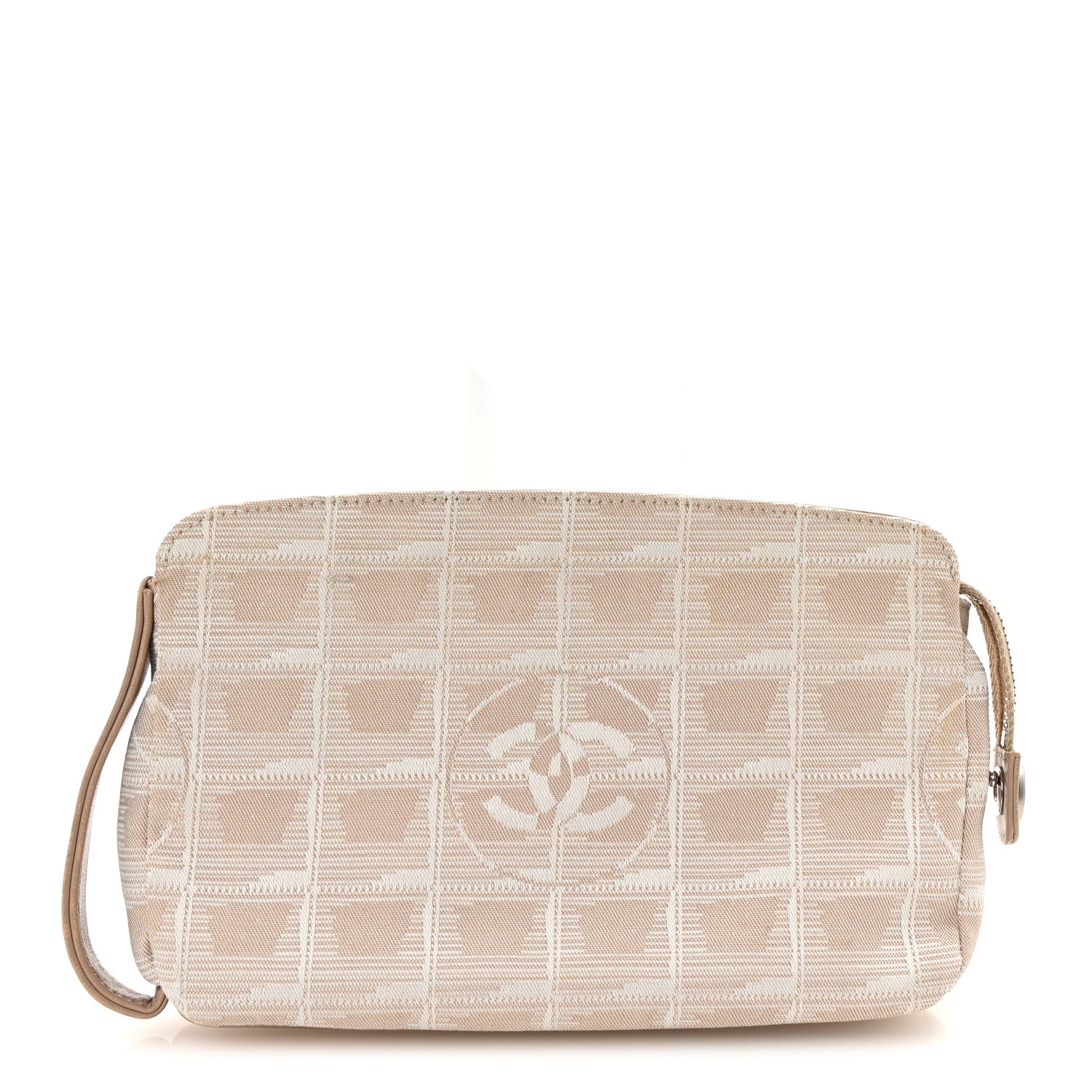 Chanel Nylon Travel Ligne Zip Pouch Beige 1 of 7