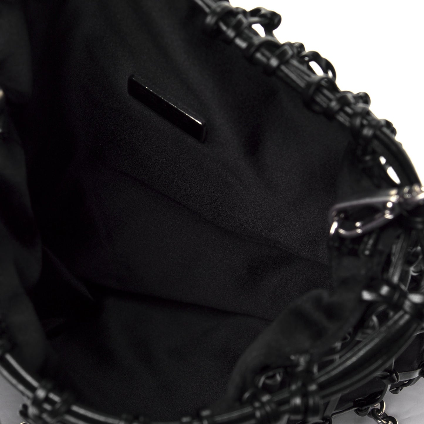 Satin Net Chain Bag Black