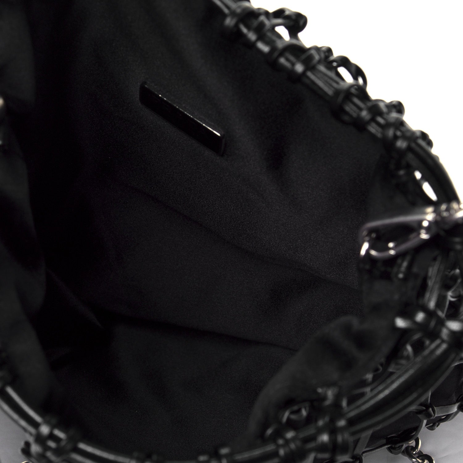 Prada Satin Net Chain Bag Black 4 of 5