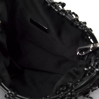 Prada Satin Net Chain Bag Black 4 of 5