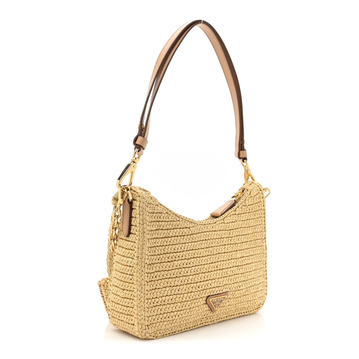 Yarn Raffia Effect Crochet Mini Re-Edition 2000 Shoulder Bag Naturale