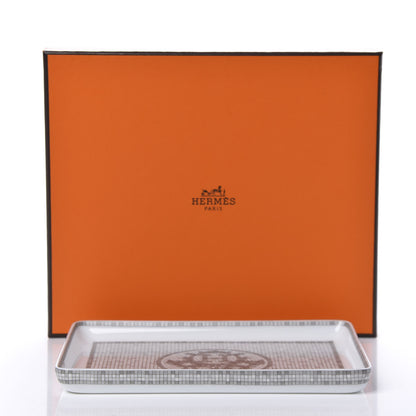 Hermes Porcelain Mosaique Au 24 Sushi Plate Platine 5 of 5