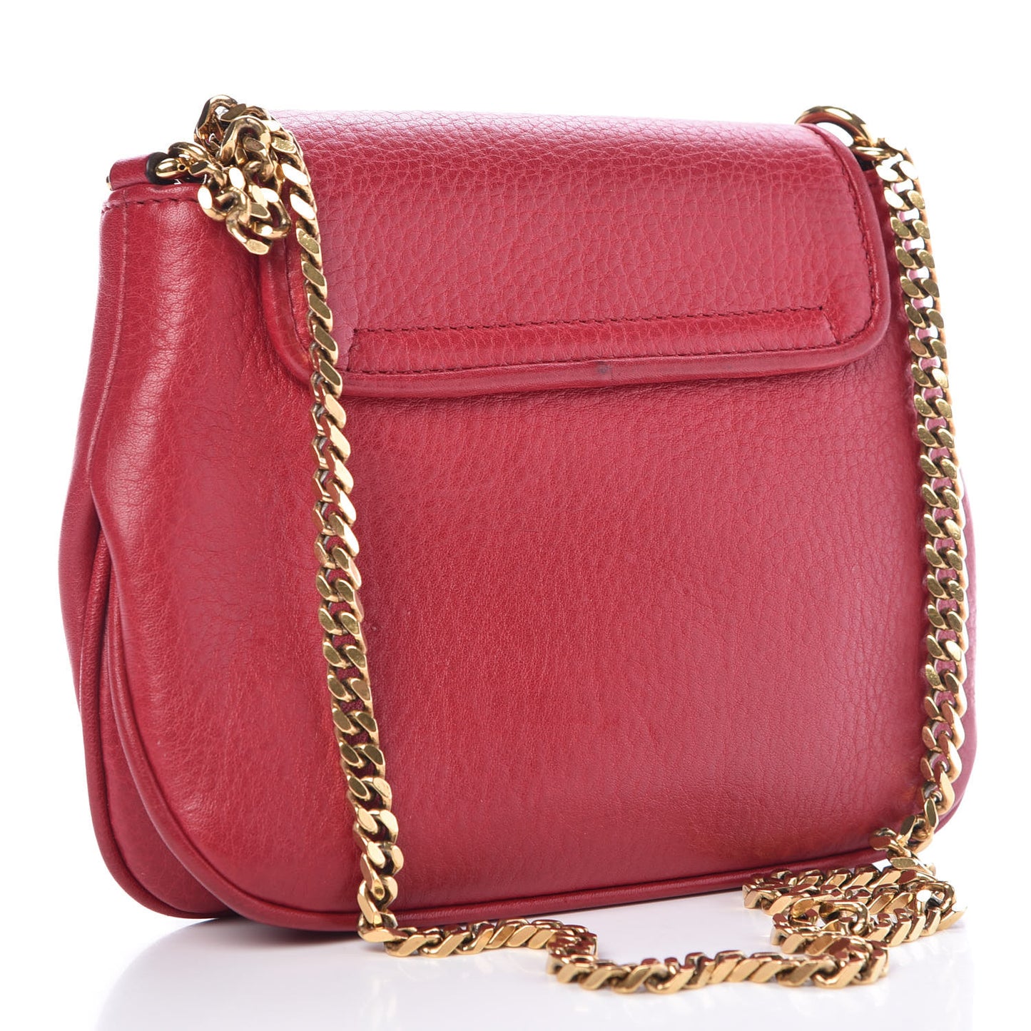 Pebbled Calfskin Small 1973 Chain Shoulder Bag Red