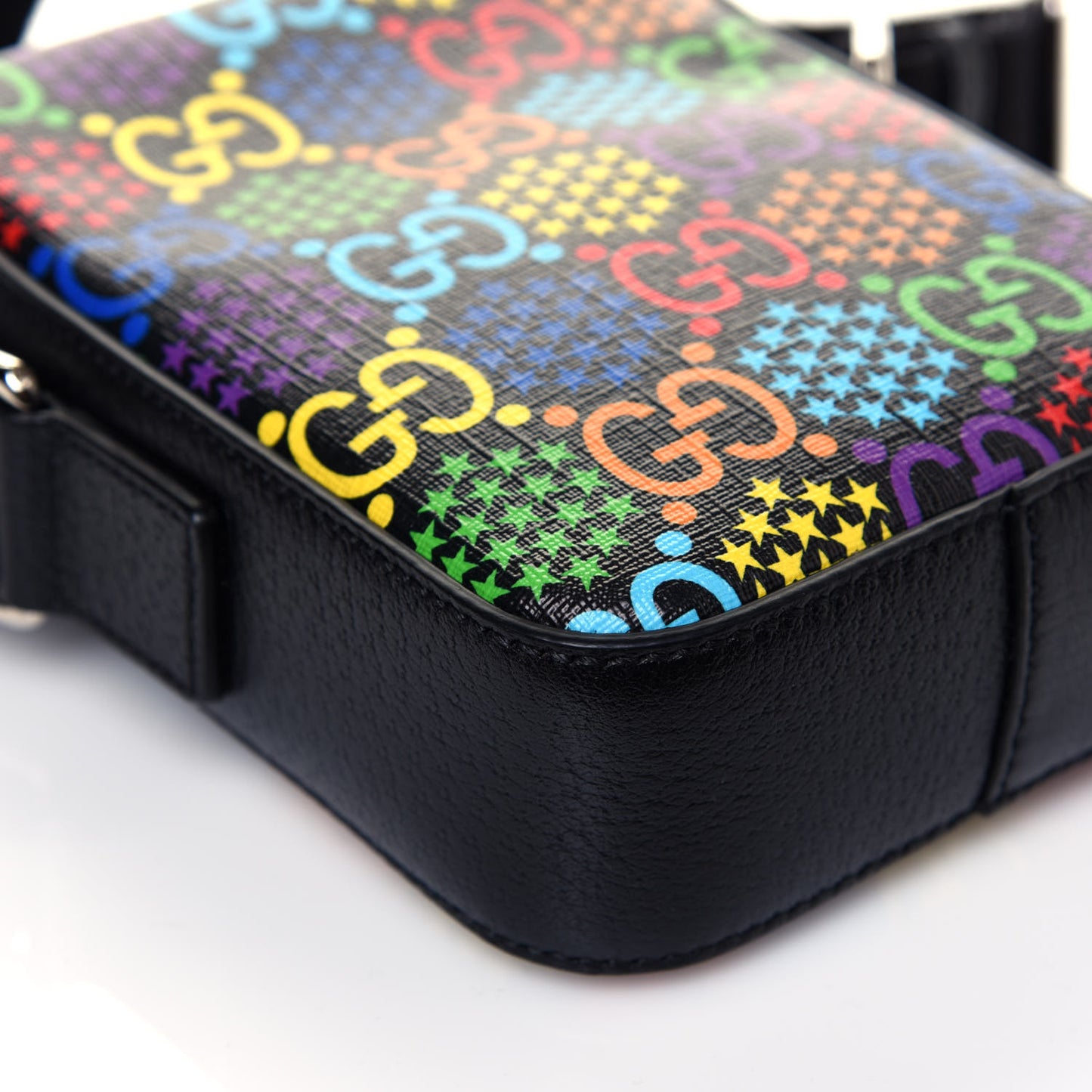 GG Supreme Monogram Psychedelic Messenger Bag Black