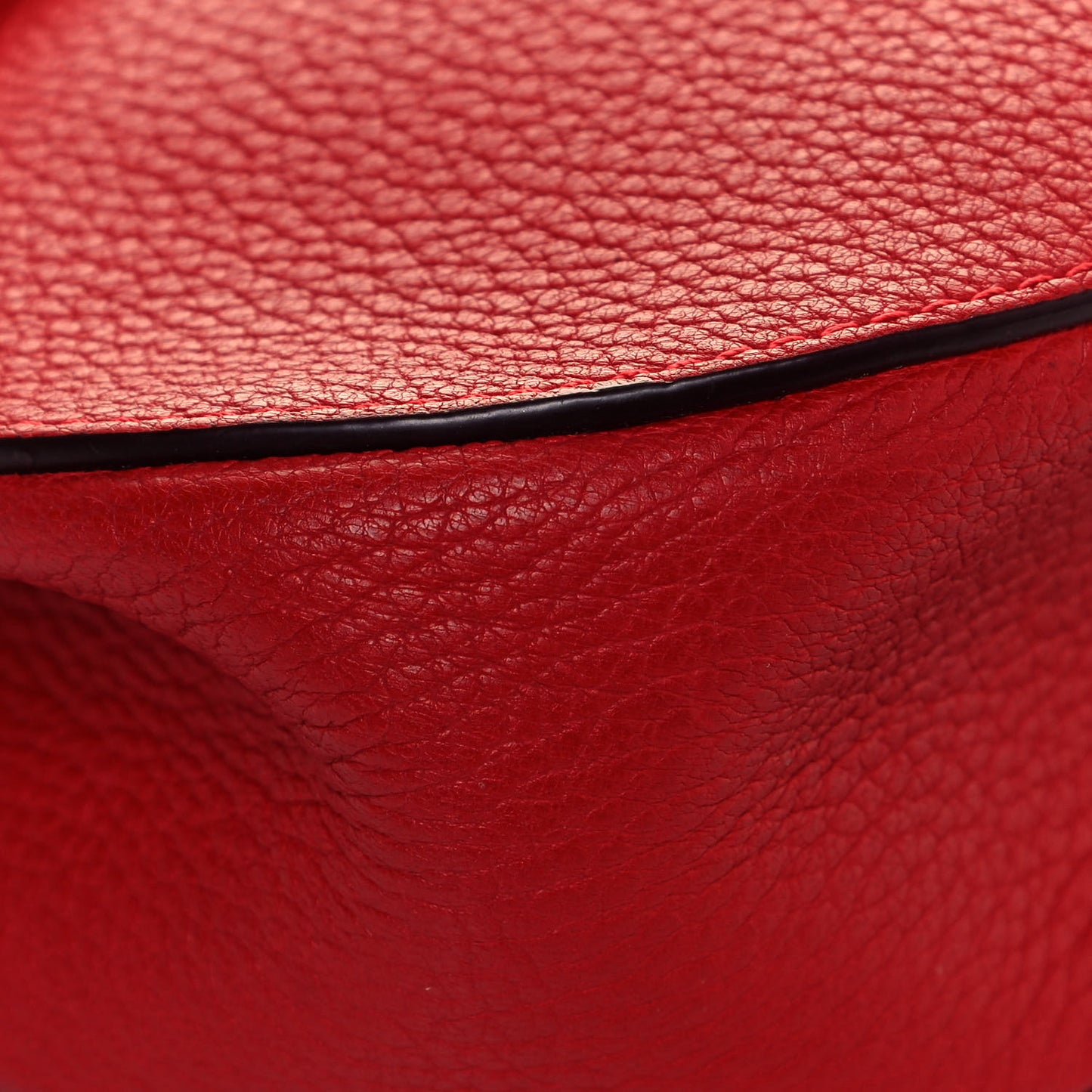 Grained Lambskin Drew Shoulder Bag Plaid Red