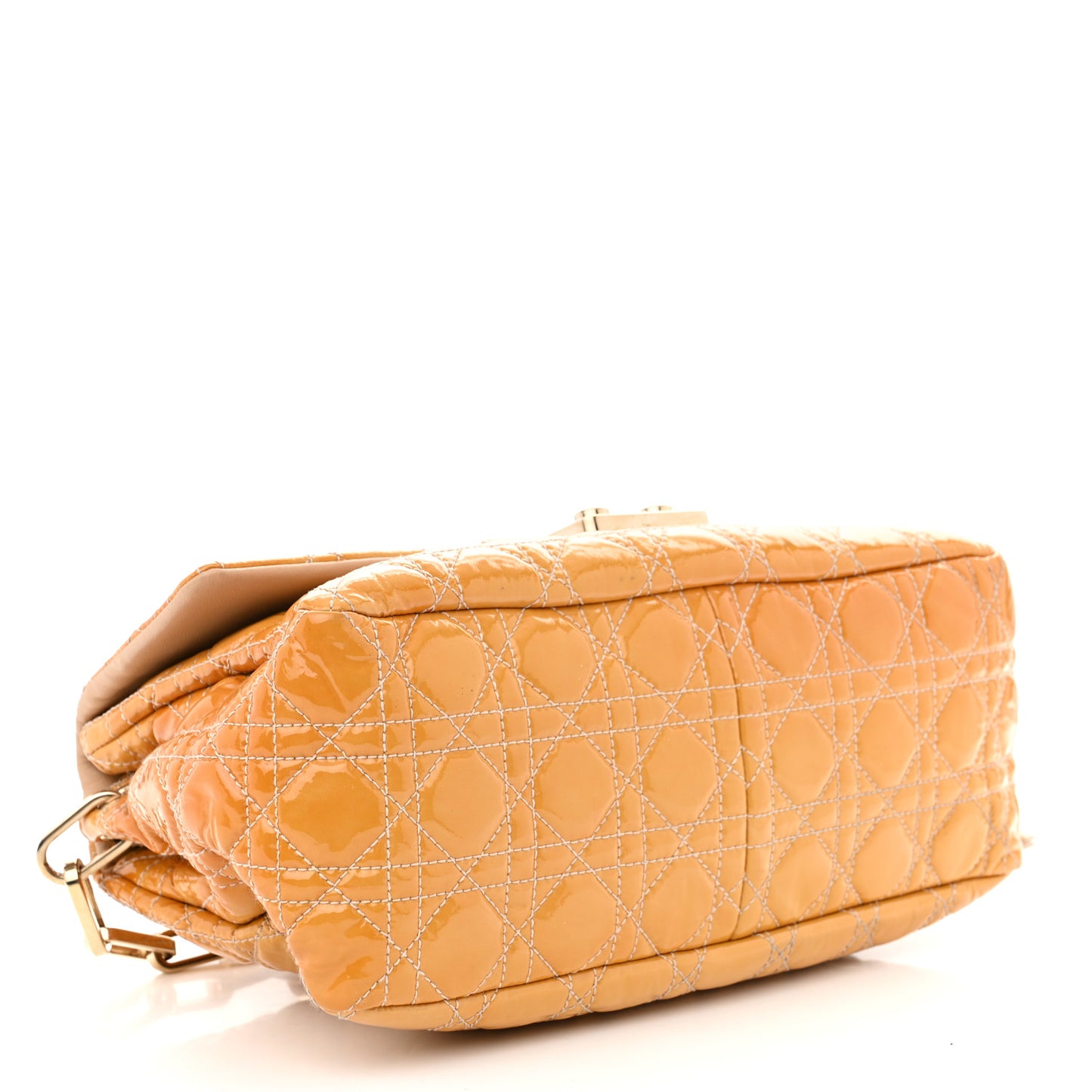 Patent Cannage Large Miss Dior Flap Beige