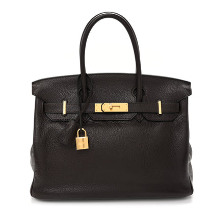 Hermes Taurillon Clemence Birkin 30 Chocolate 1 of 12
