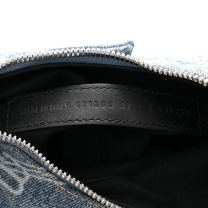 Balenciaga Bleached Denim BB Monogram Le Cagole Shoulder Bag XS Blue 8 of 11