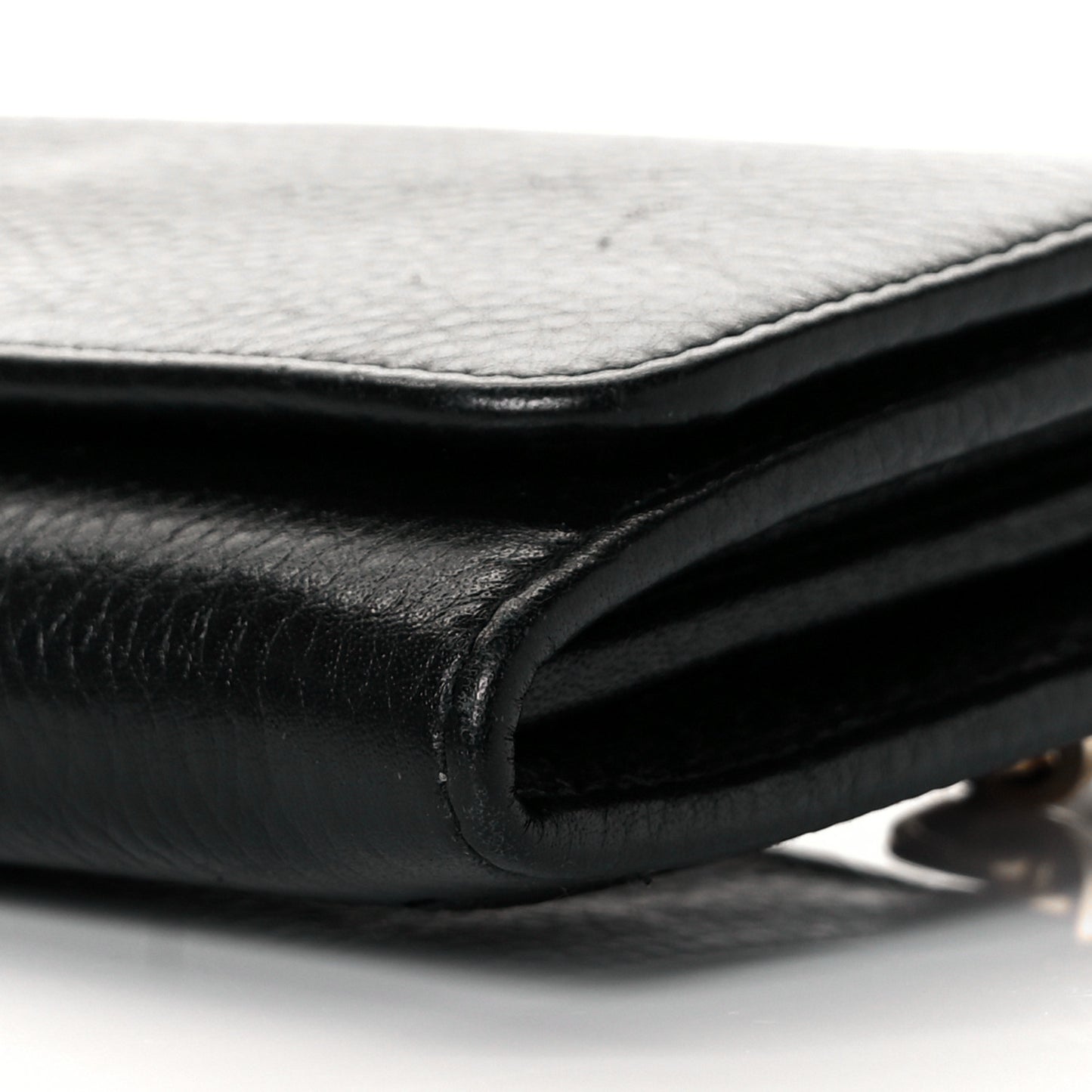 Vitello Daino Continental Flap Wallet Black