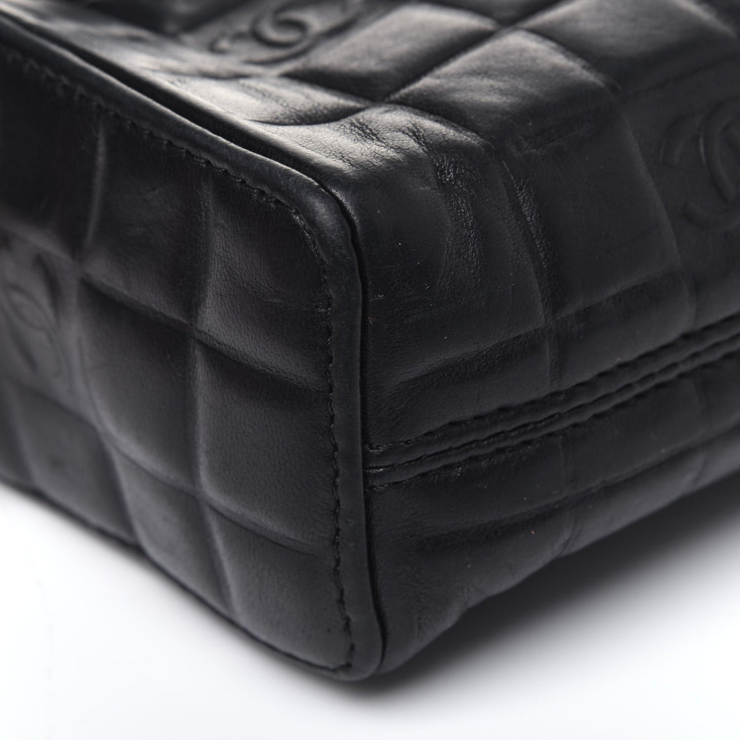 Lambskin CC Chocolate Bar Shoulder Bag Black
