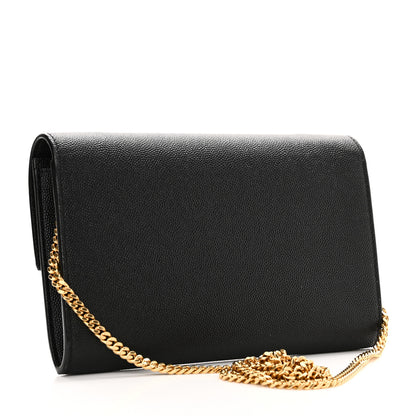Saint Laurent Grain de Poudre Uptown Chain Wallet Black 3 of 10