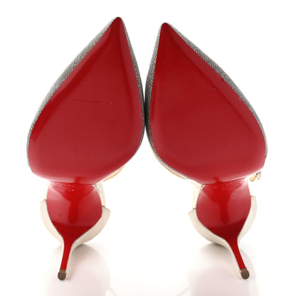 Christian Louboutin Glittex Lame Sirene Specchio Crissos 100 Pumps 37 Version Silver 5 of 12