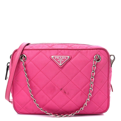 Prada Nylon Tessuto Impuntu Quilted Chain Crossbody Fuxia 1 of 19