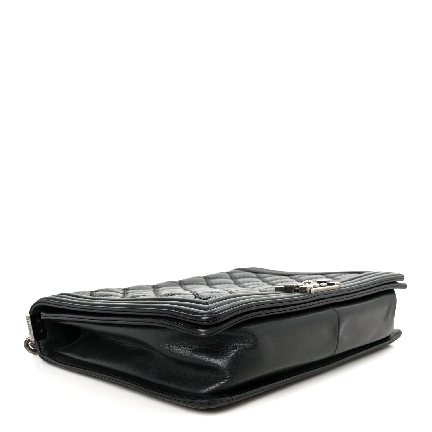 Chanel Calfskin Quilted Double Stitch New Medium Boy Flap Black 3 of 9