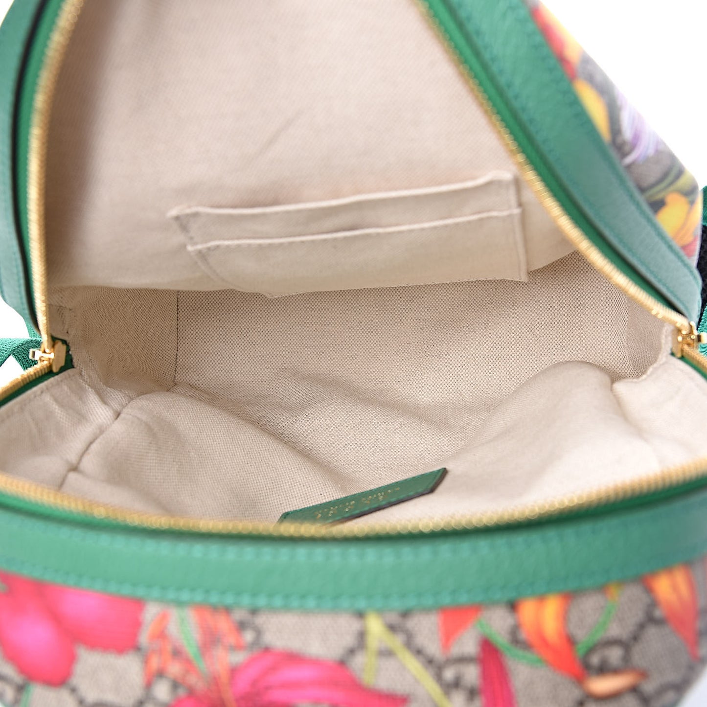 GG Supreme Monogram Flora Web Small Ophidia Day Backpack Green