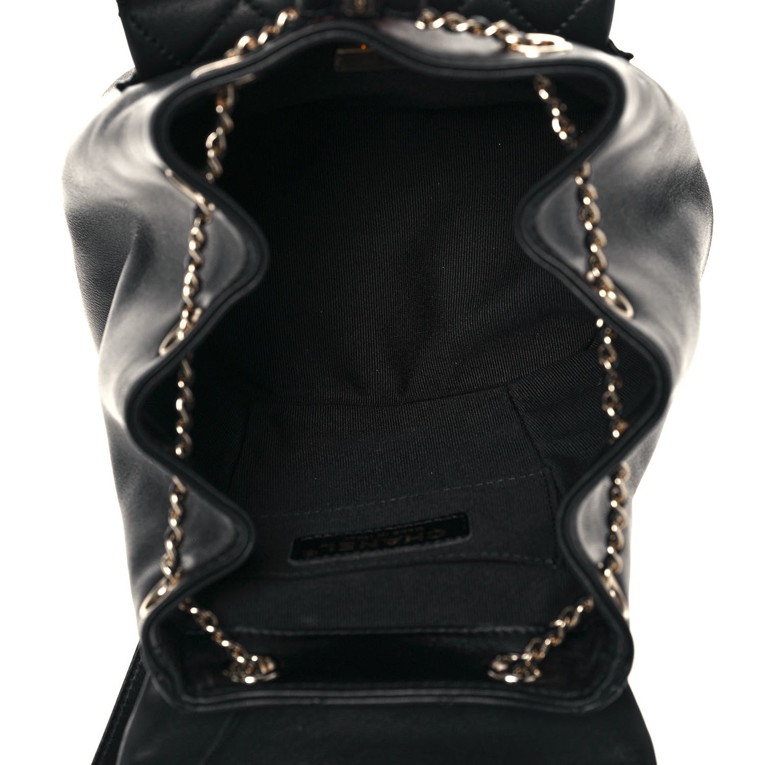 Chanel Lambskin Quilted Small Duma Drawstring Backpack Black 9 of 13