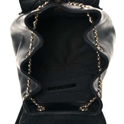 Chanel Lambskin Quilted Small Duma Drawstring Backpack Black 9 of 13