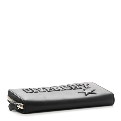 Givenchy Calfskin Logo Star Embossed Zip Around Wallet Black 4 of 8