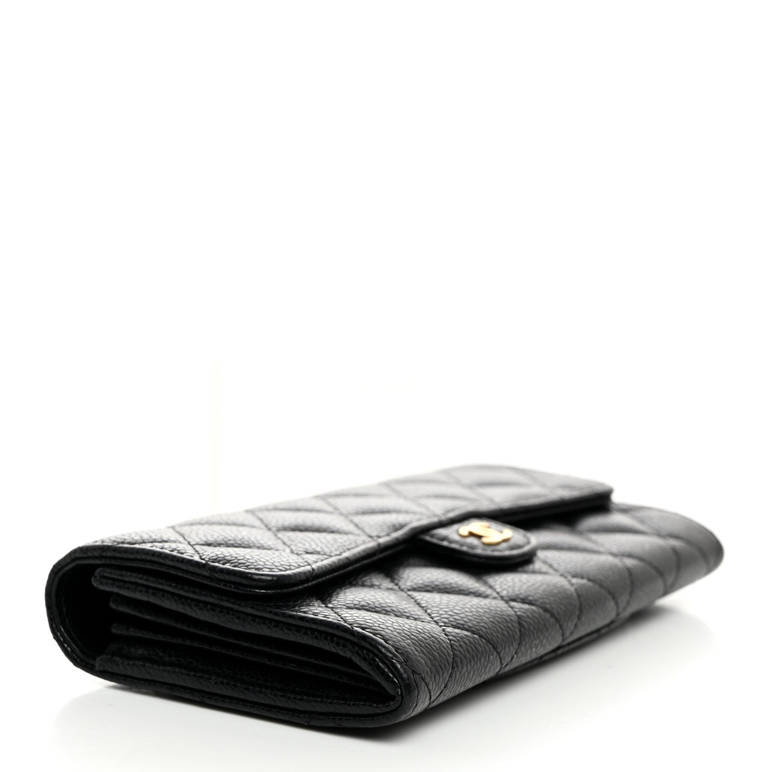 Chanel Caviar Quilted Large Gusset Flap Wallet Black 4 of 8