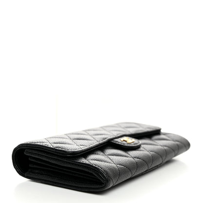 Chanel Caviar Quilted Large Gusset Flap Wallet Black 4 of 8