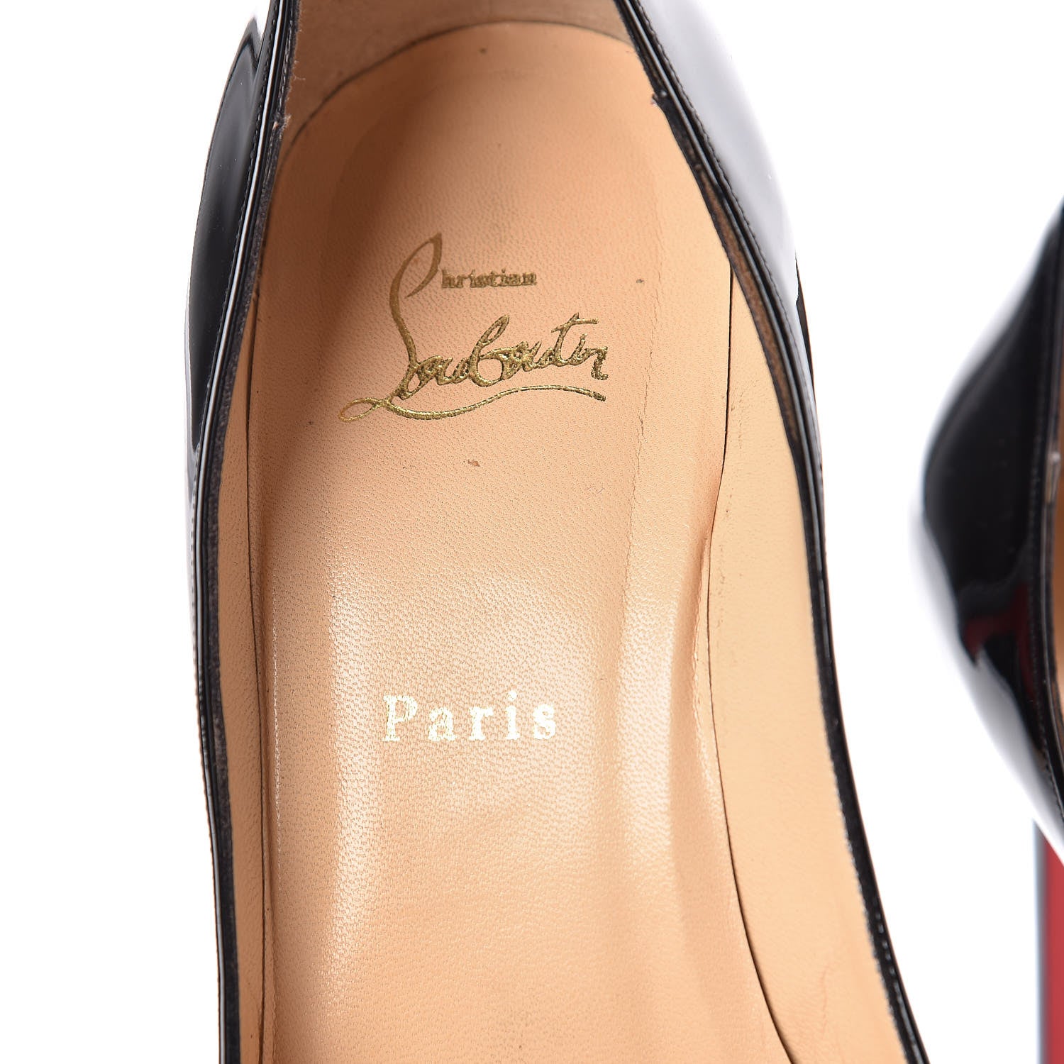Christian Louboutin Patent No Matter 85 Pumps 40 Black Red 7 of 11