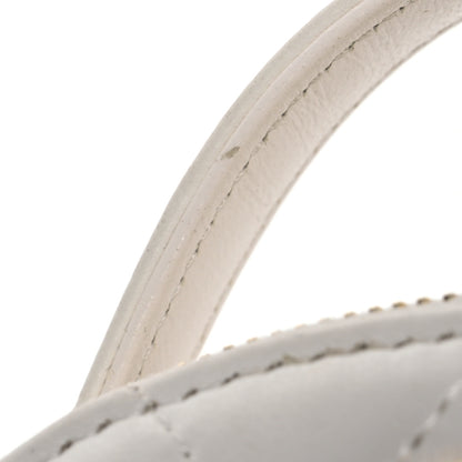 Chanel Lambskin Quilted Small Chic Riviera Top Handle Vanity Case White 11 of 15