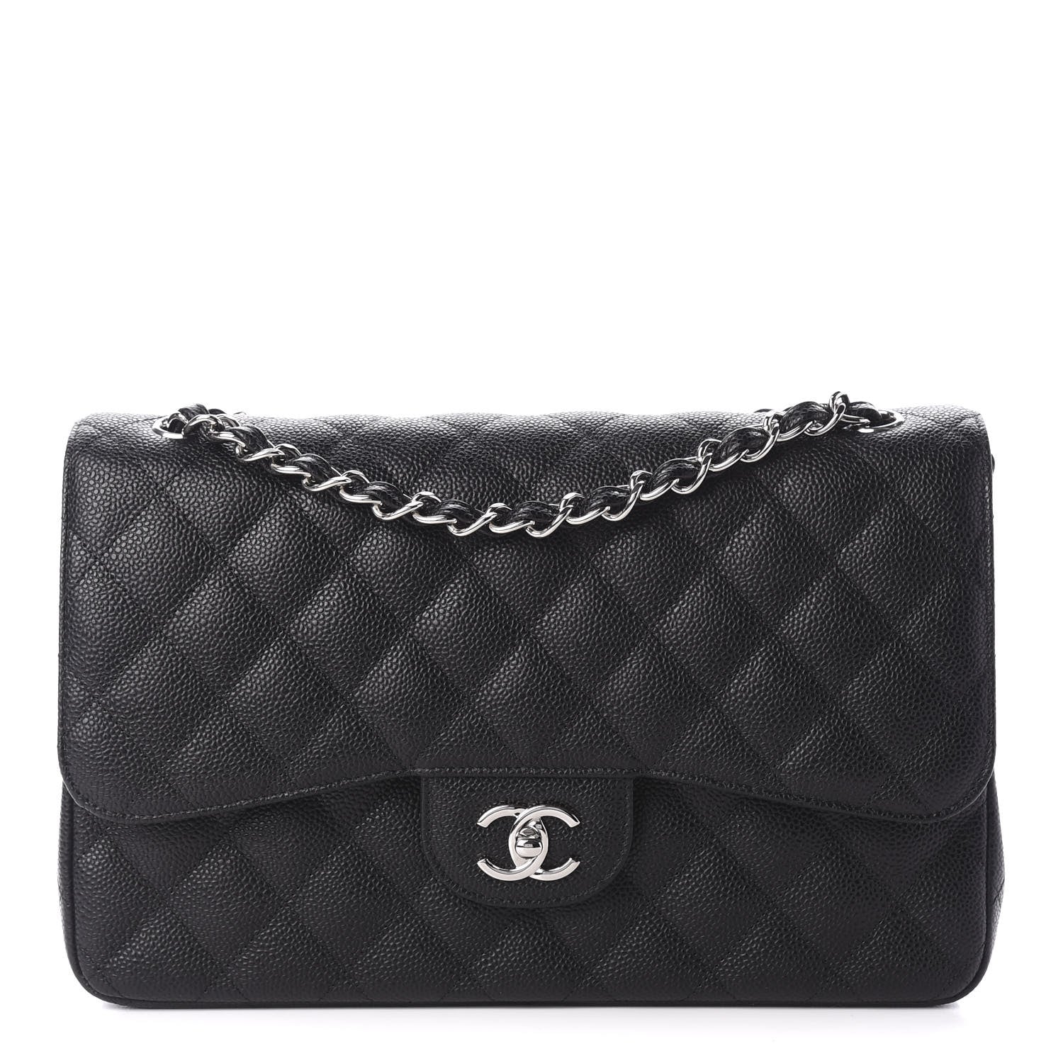 Chanel Caviar Quilted Jumbo Double Flap Black 1 of 10