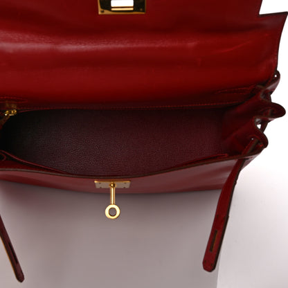 Hermes Box Kelly Retourne 28 Rouge Vif 4 of 9